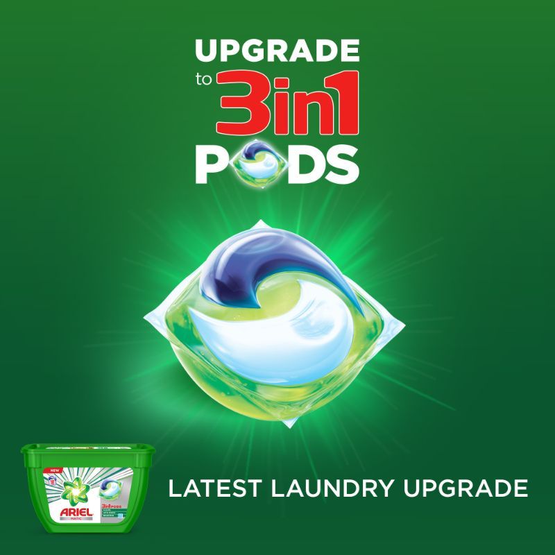 ariel matic 3 in 1 pods how to use