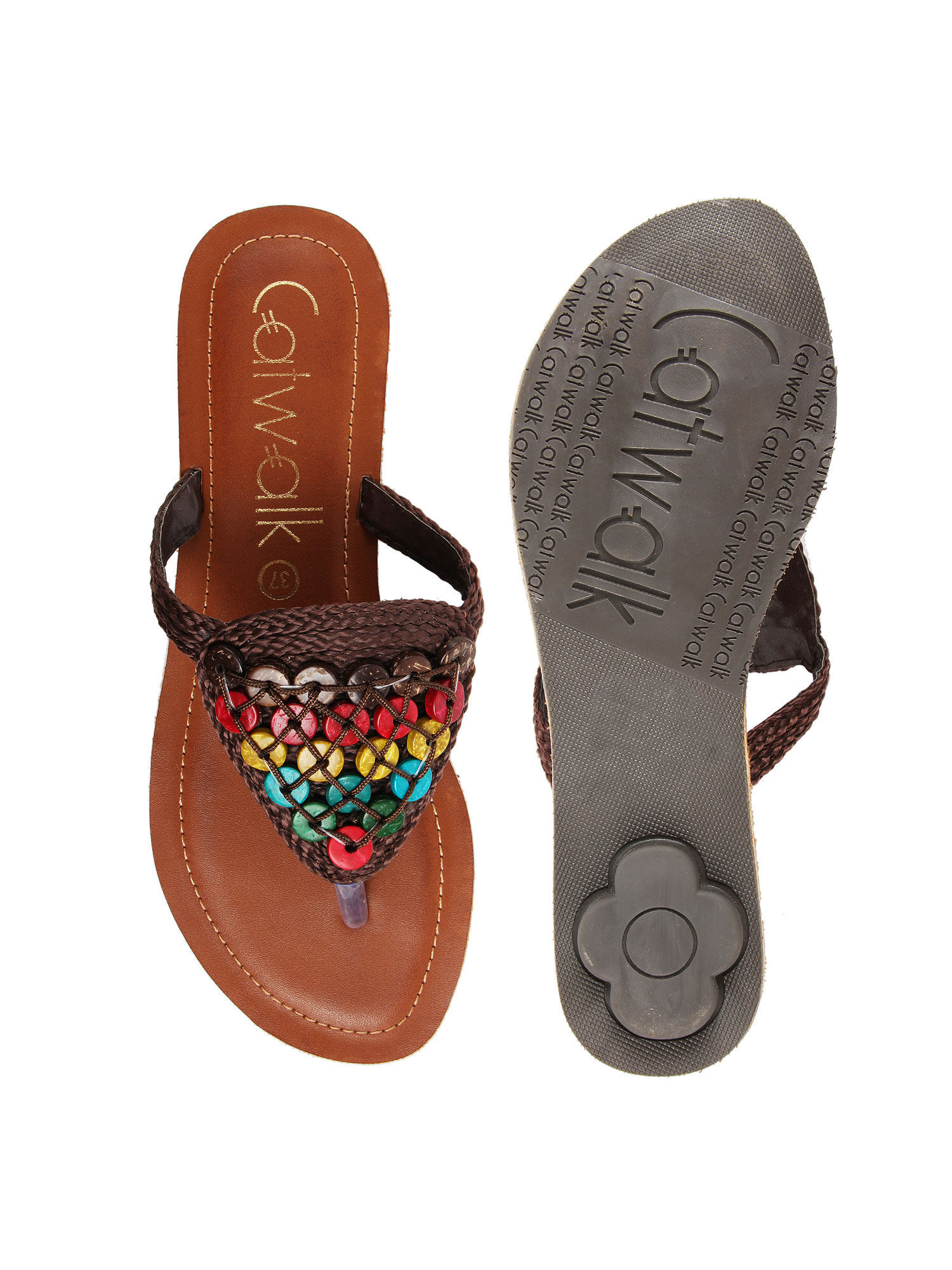 Catwalk Brown Patterned Flats Buy Catwalk Brown Patterned Flats Online