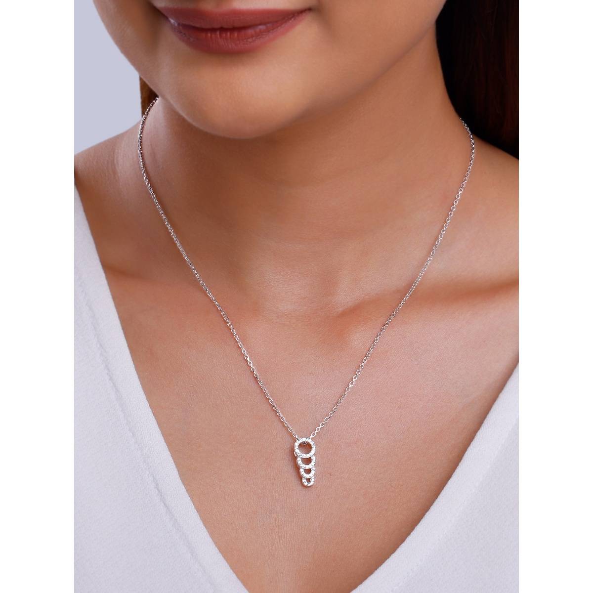 GIVA 925 Silver Women Radiant Circle Pendant Necklace