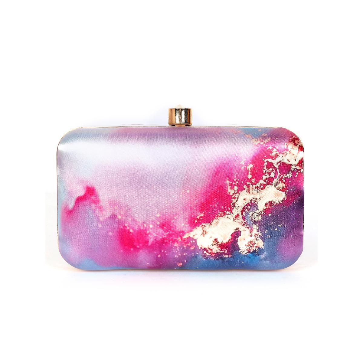 Buy SWISNI MultiColor Abstract Digital Printed Clutch Online