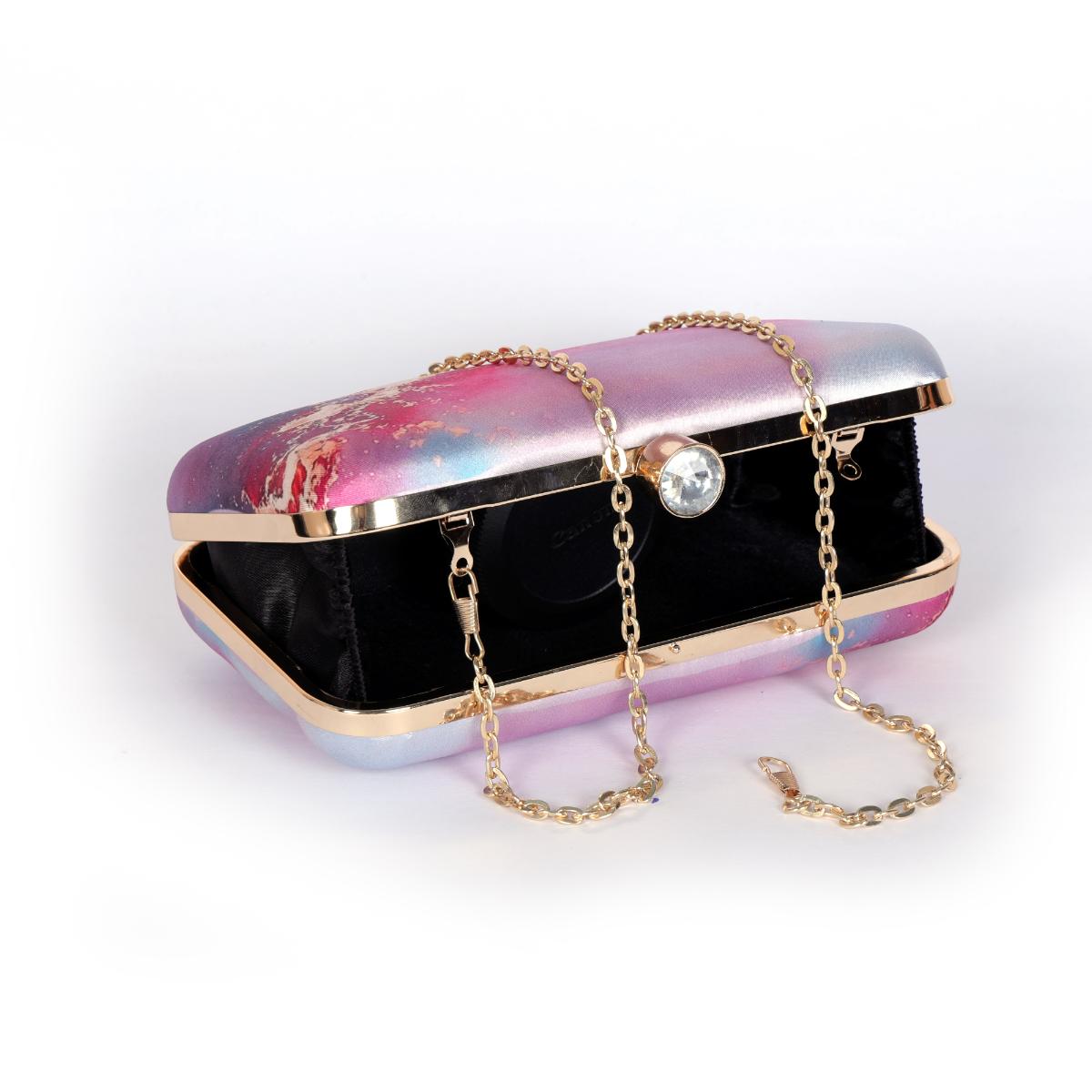 Buy SWISNI MultiColor Abstract Digital Printed Clutch Online