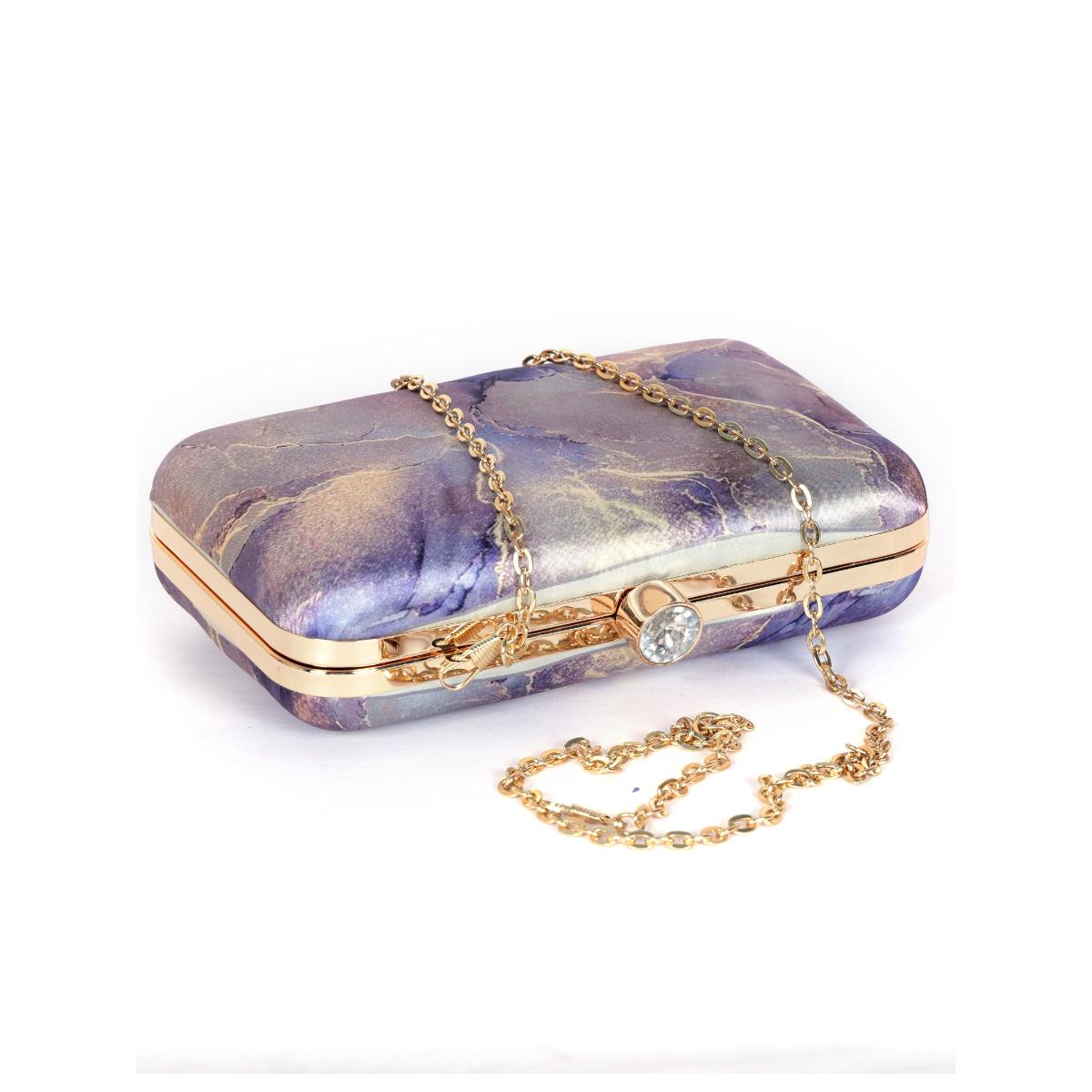 Buy SWISNI MultiColor Marble Digital Printed Clutch Online