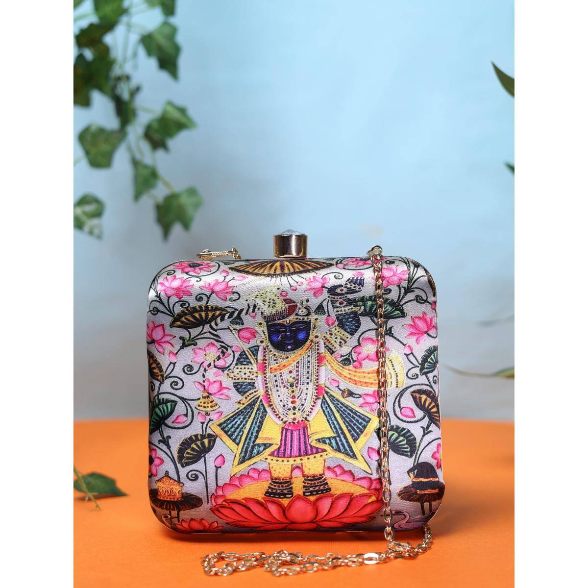 SWISNI Multi-Color Printed Digital Clutch Bag