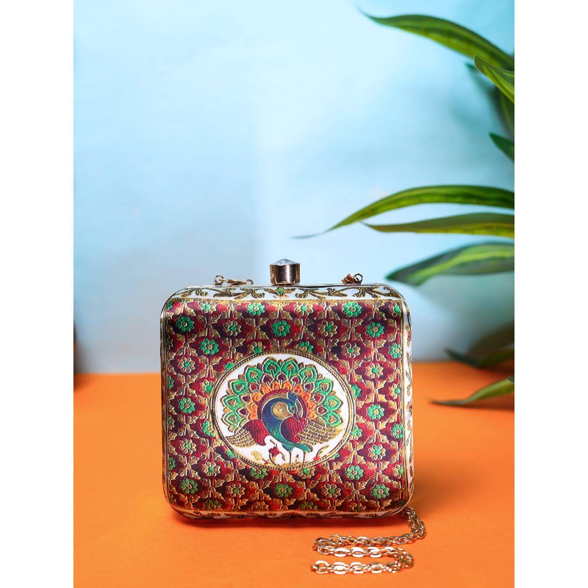SWISNI Multi-Color Printed Digital Clutch Bag
