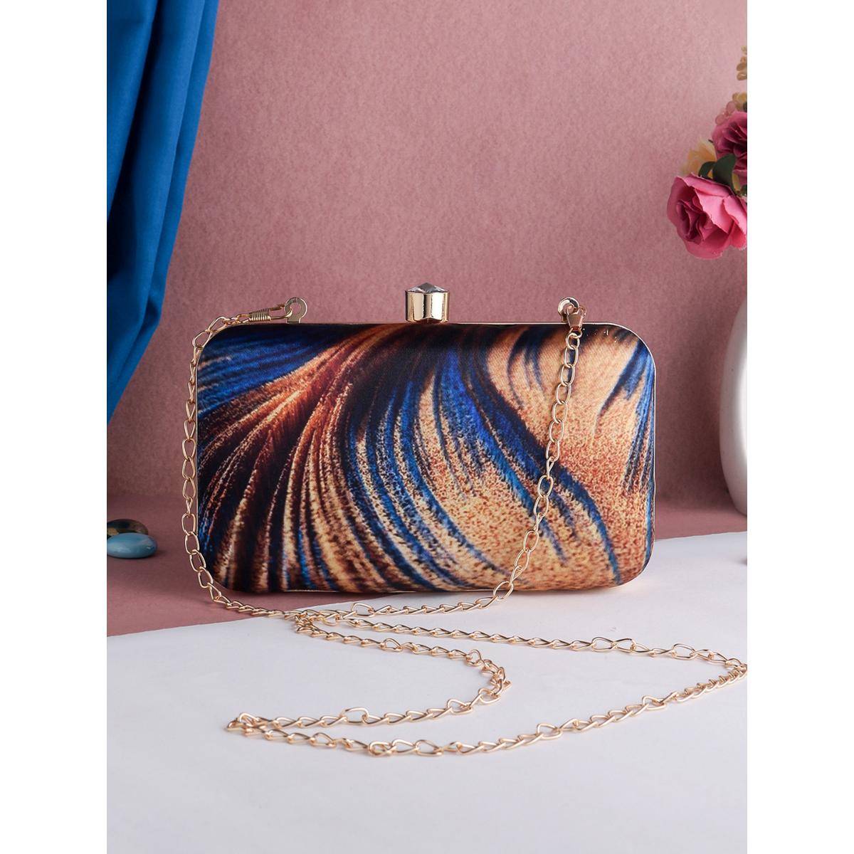 SWISNI Multi-Color Abstract Digital Printed Clutch Bag