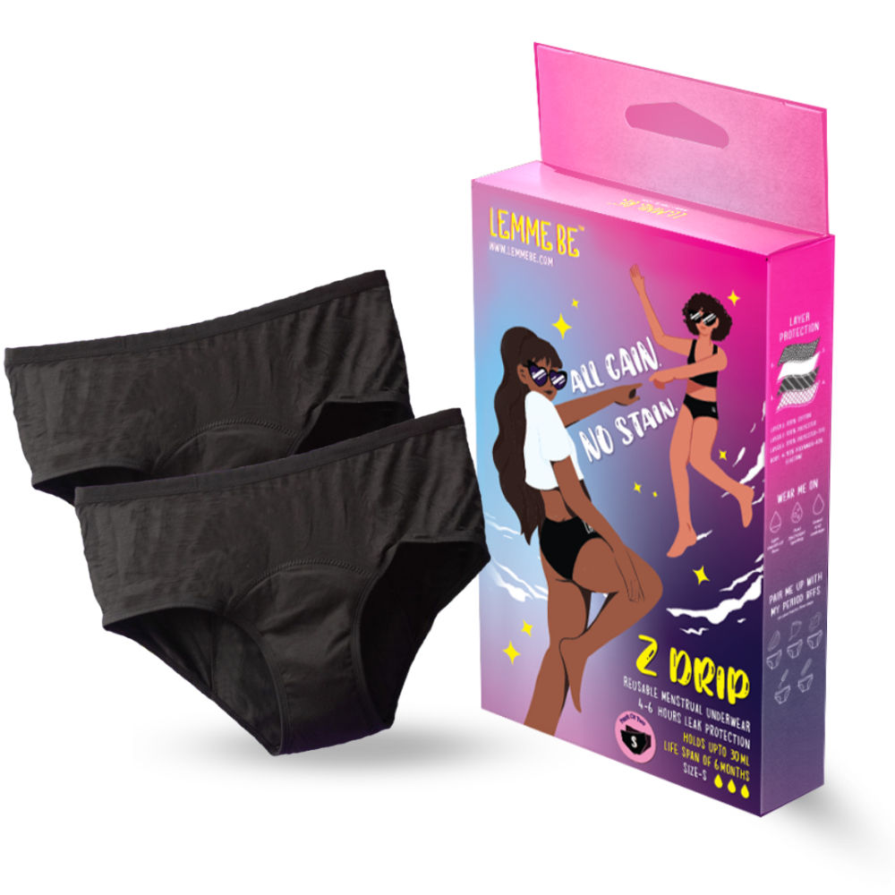 Buy Lemme Be Leakproof Z Drip Period Panties Size XL - Pack of 2 Online