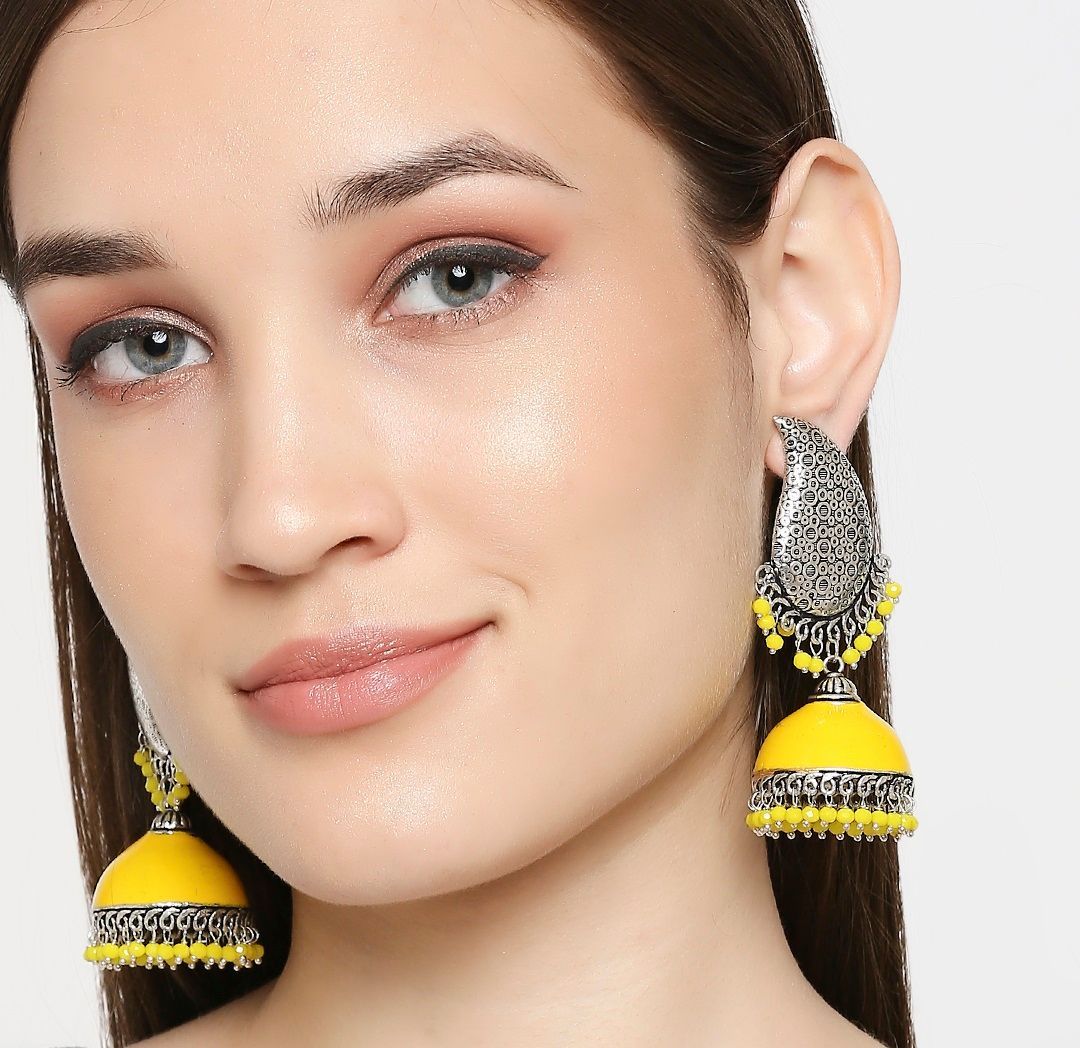 Yellow color 2024 earrings online