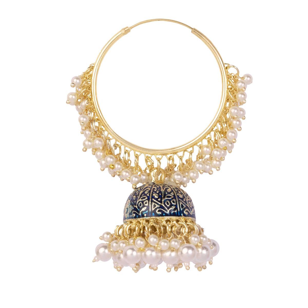 Grey - Navya Handcrafted GS Beaded Jhumki Earrings