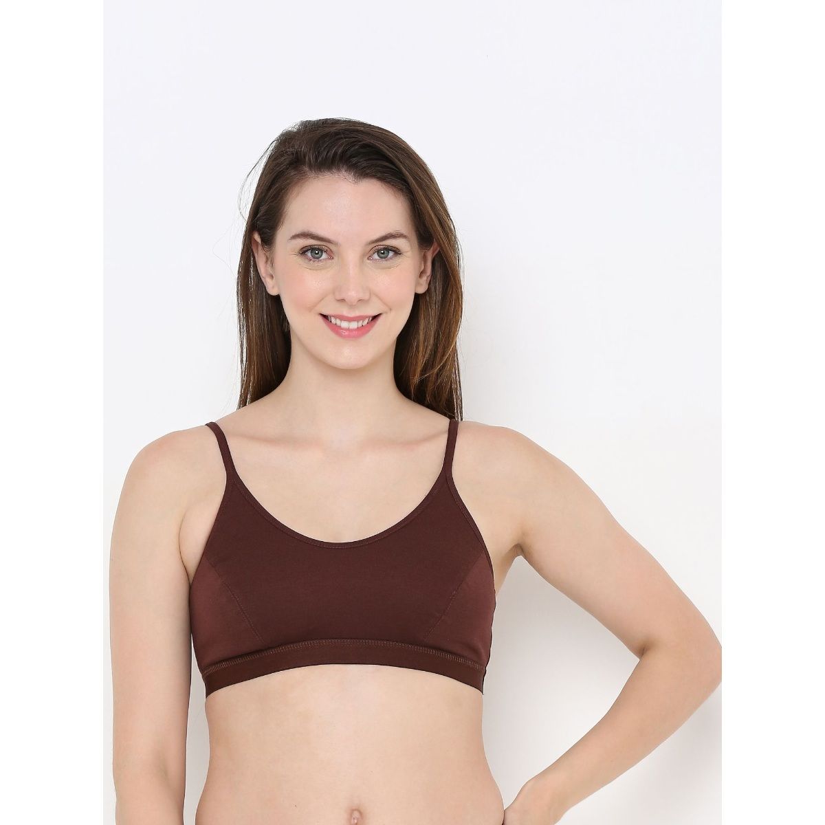 Buy Berrys Intimatess Poly Cotton Non Padded Non Wired Brown Bra Online