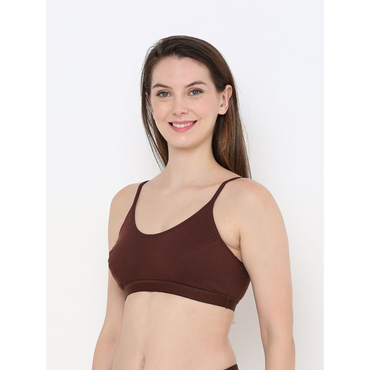 Buy Berrys Intimatess Poly Cotton Non Padded Non Wired Brown Bra Online