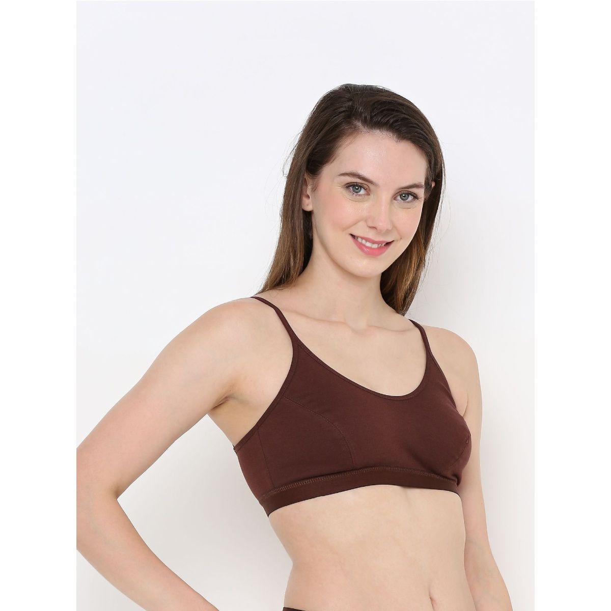 Buy Berrys Intimatess Poly Cotton Non Padded Non Wired Brown Bra Online
