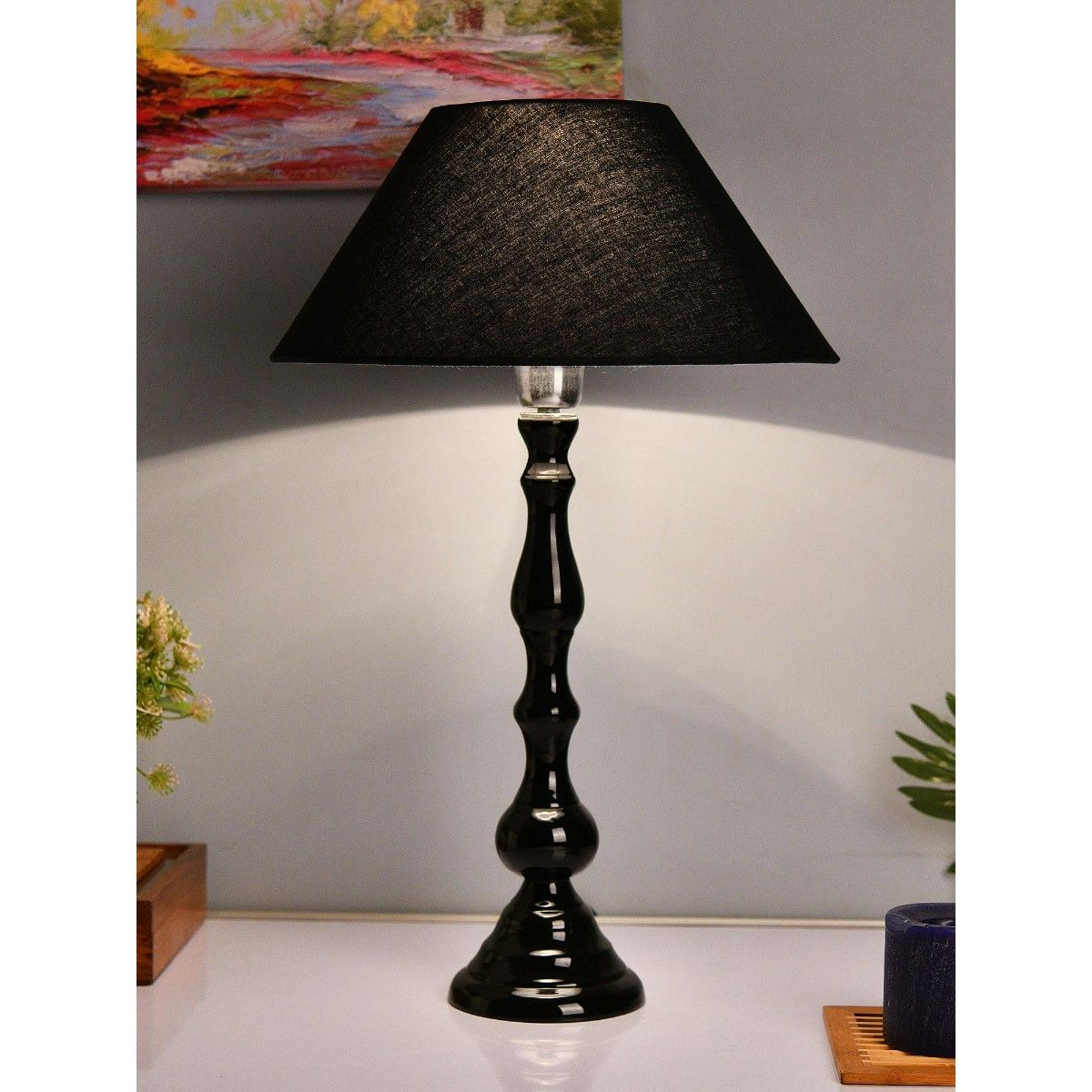 Homesake Glossy Black Teardrop Table Lamp Black Shade Buy Homesake