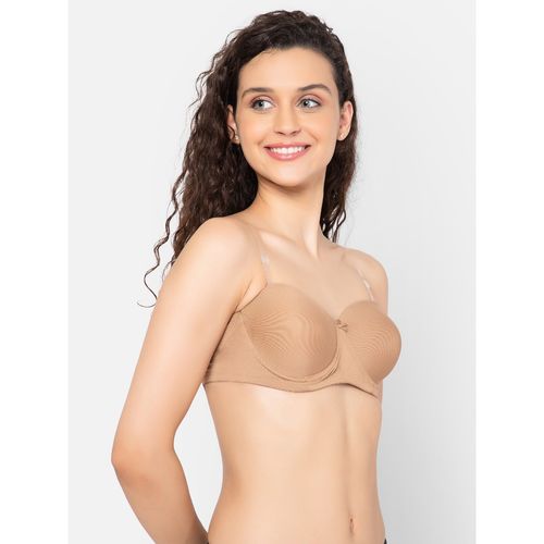 Clovia Padded Underwired Strapless T-Shirt Bra with Balconette Style 