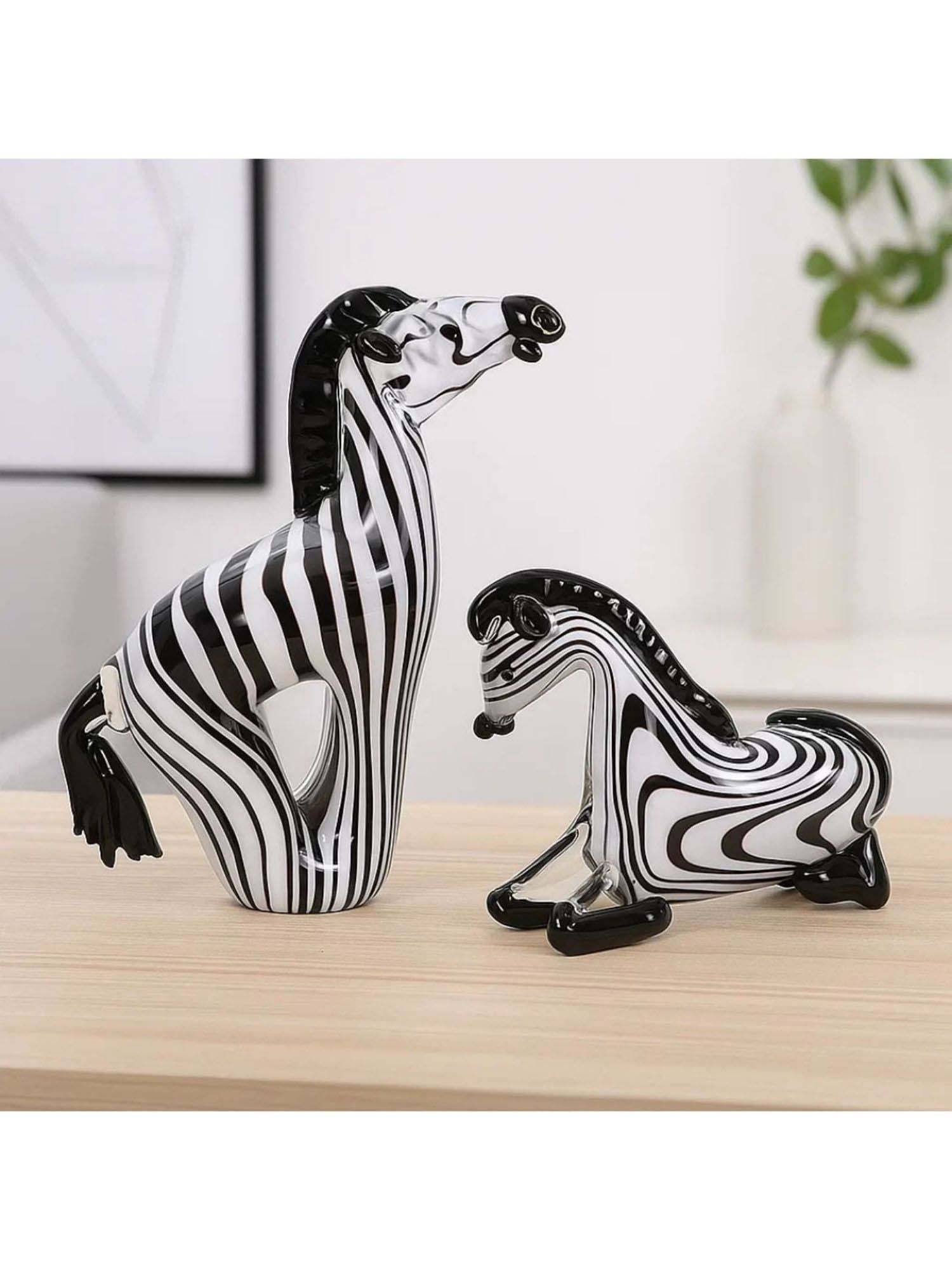 Buy Smokey Cocktail Crystal Zebra Decor- Option B - Multicolour Online