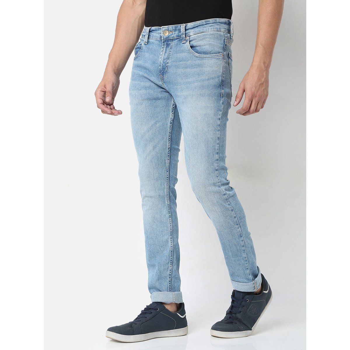 Mens tapered ankle on sale jeans