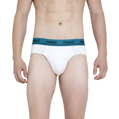 NEWD White Underwear Brief For Men's (Pack Of 3) White (XL)