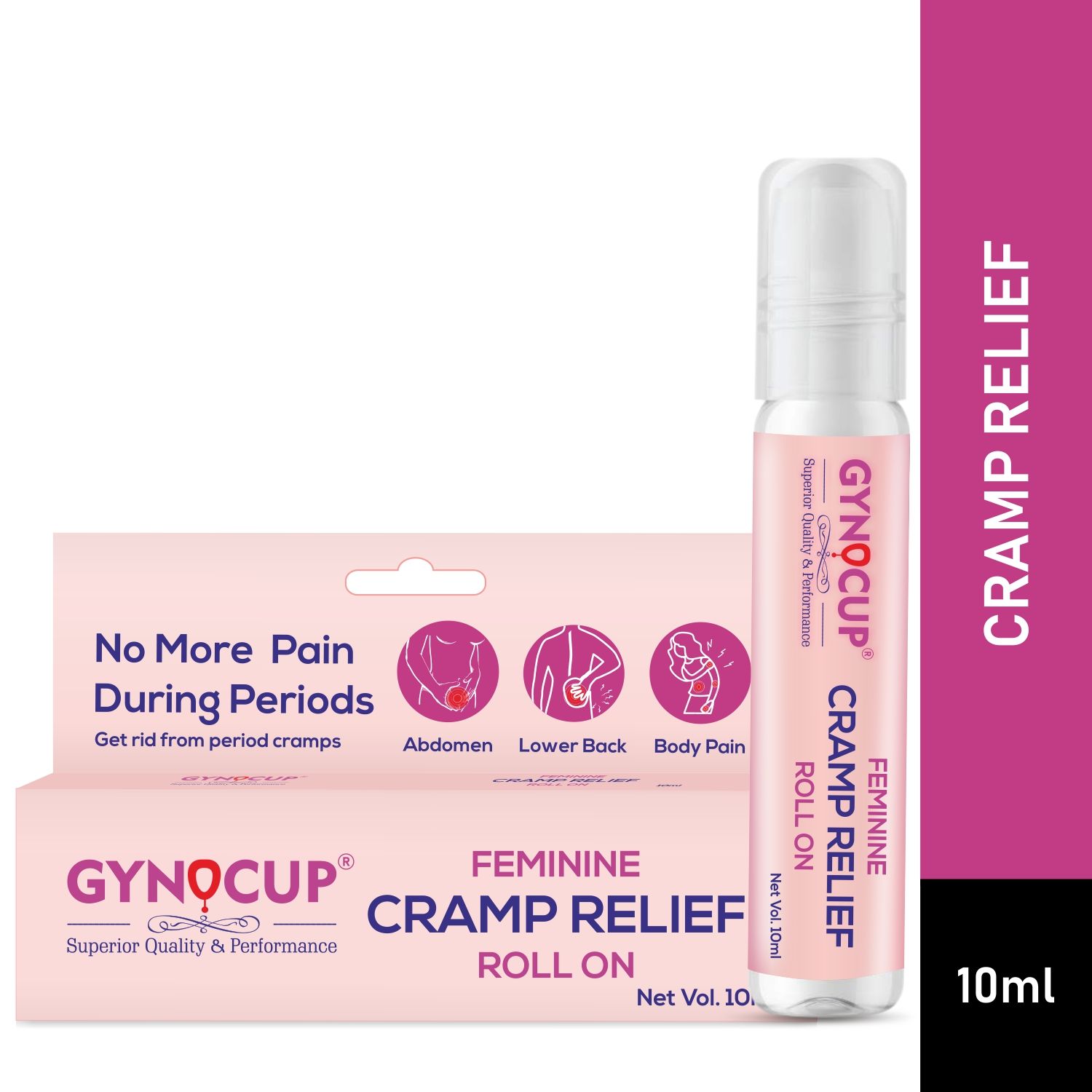 Gynocup Feminine Cramp Relief Roll On All In One (periods, Lower Back Pain & Body Pain) - 10 Ml