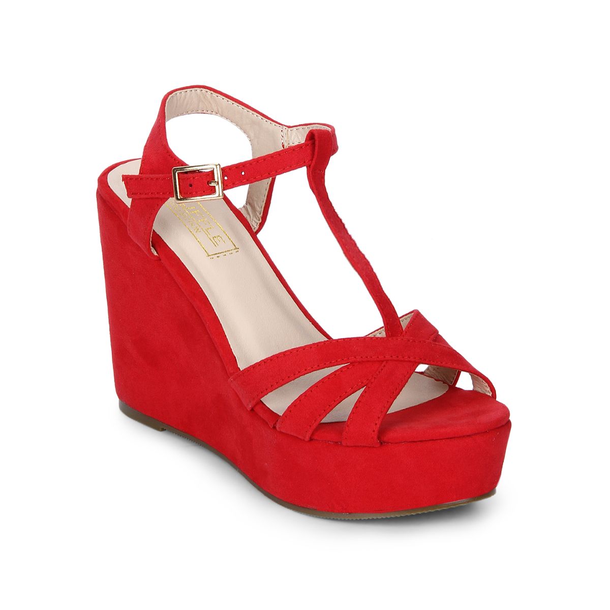 Red wedges 2025 closed toe