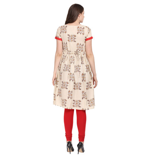 Buy Morph Maternity Gathered Off-White Nursing Kurta Online