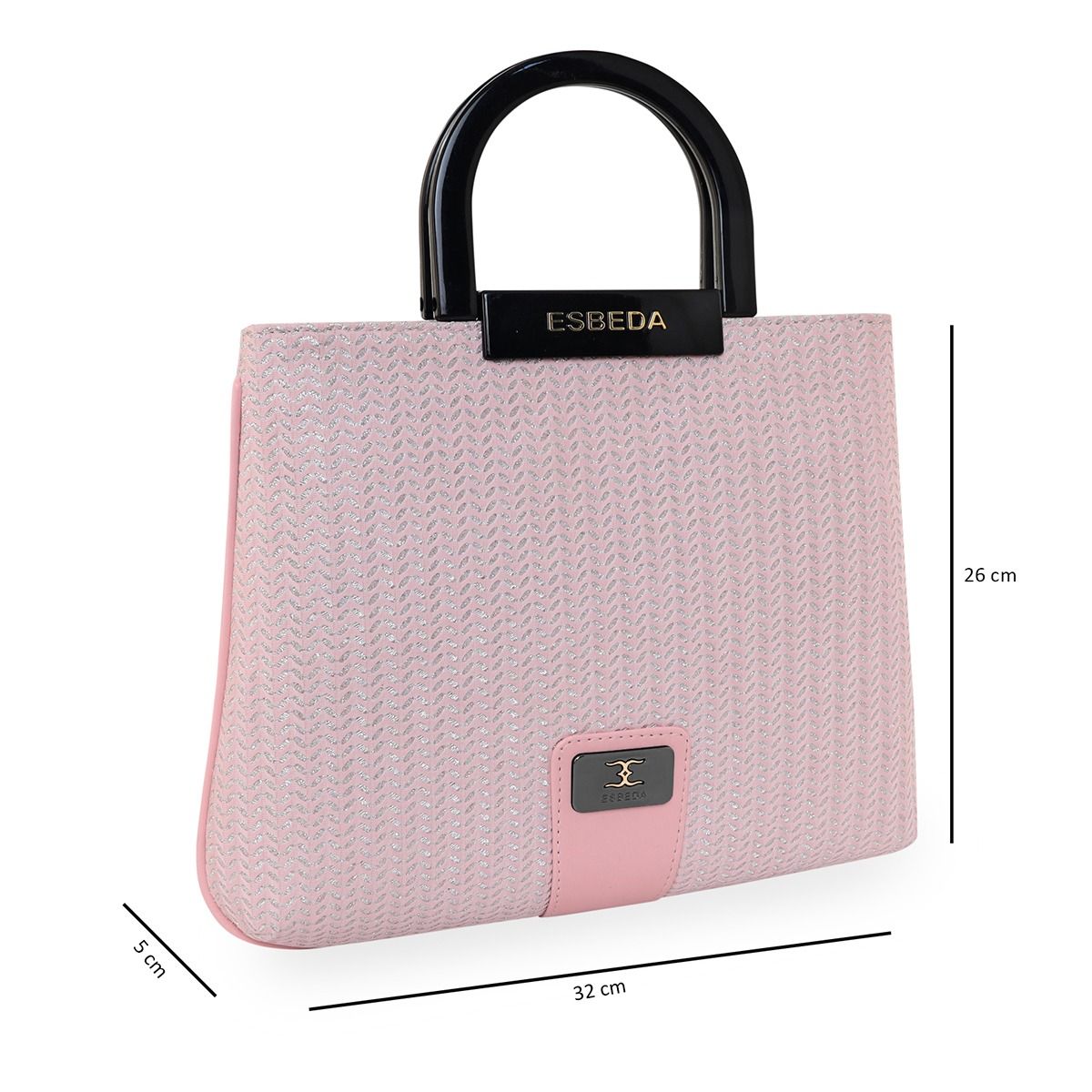 Buy ESBEDA Baby Pink Colour Small Glitter Shine Handbag for Women online