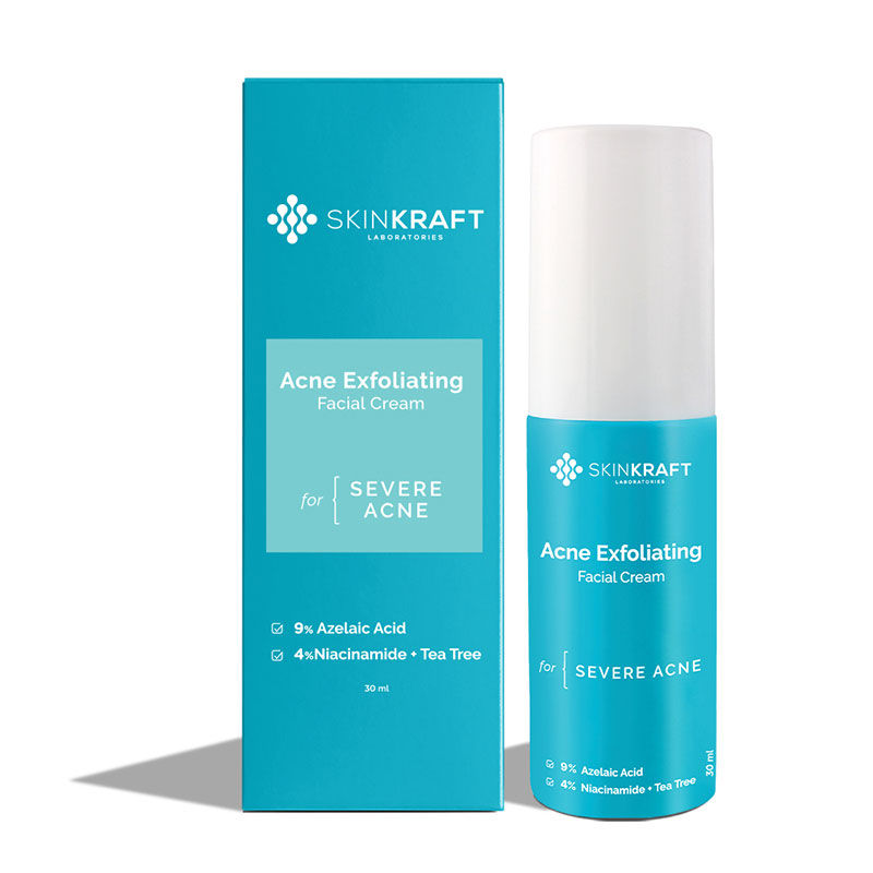 Skinkraft Acne Face Serum - Severe Acne, 4% Niacinamide - Acne Exfoliating Facial Cream