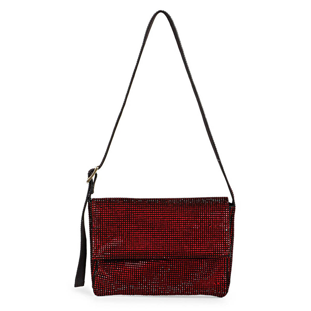 Saint G Mattie Crystal Embellished Red Leather Mini Handbags