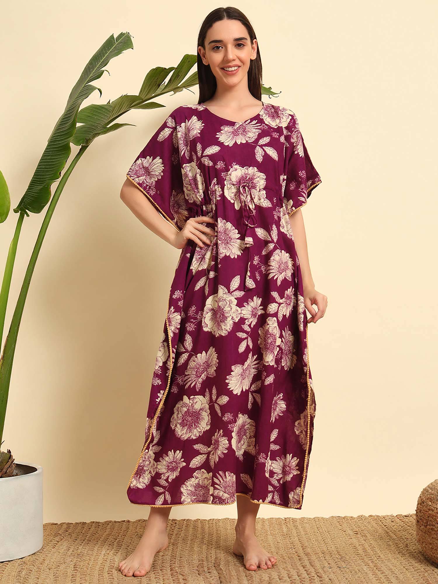 SEPHANI Kaftan Nighty - Maroon