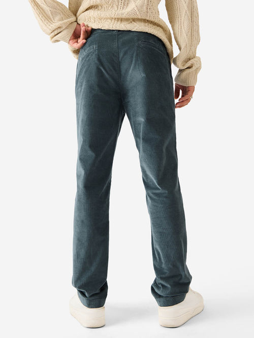 The Souled Store Original Corduroy Pants: Teal Blue Men Pants
