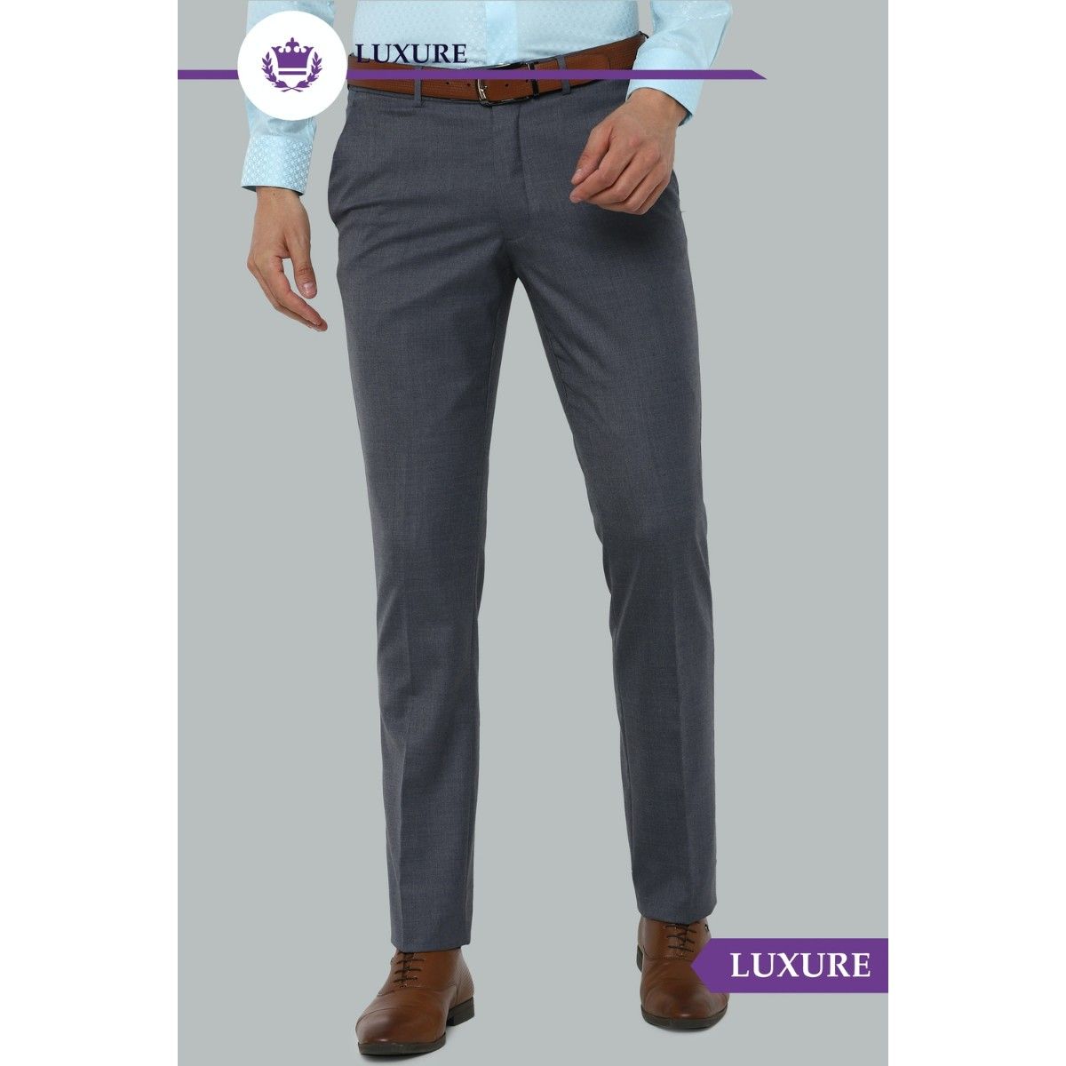 Buy Louis Philippe Grey Trousers online