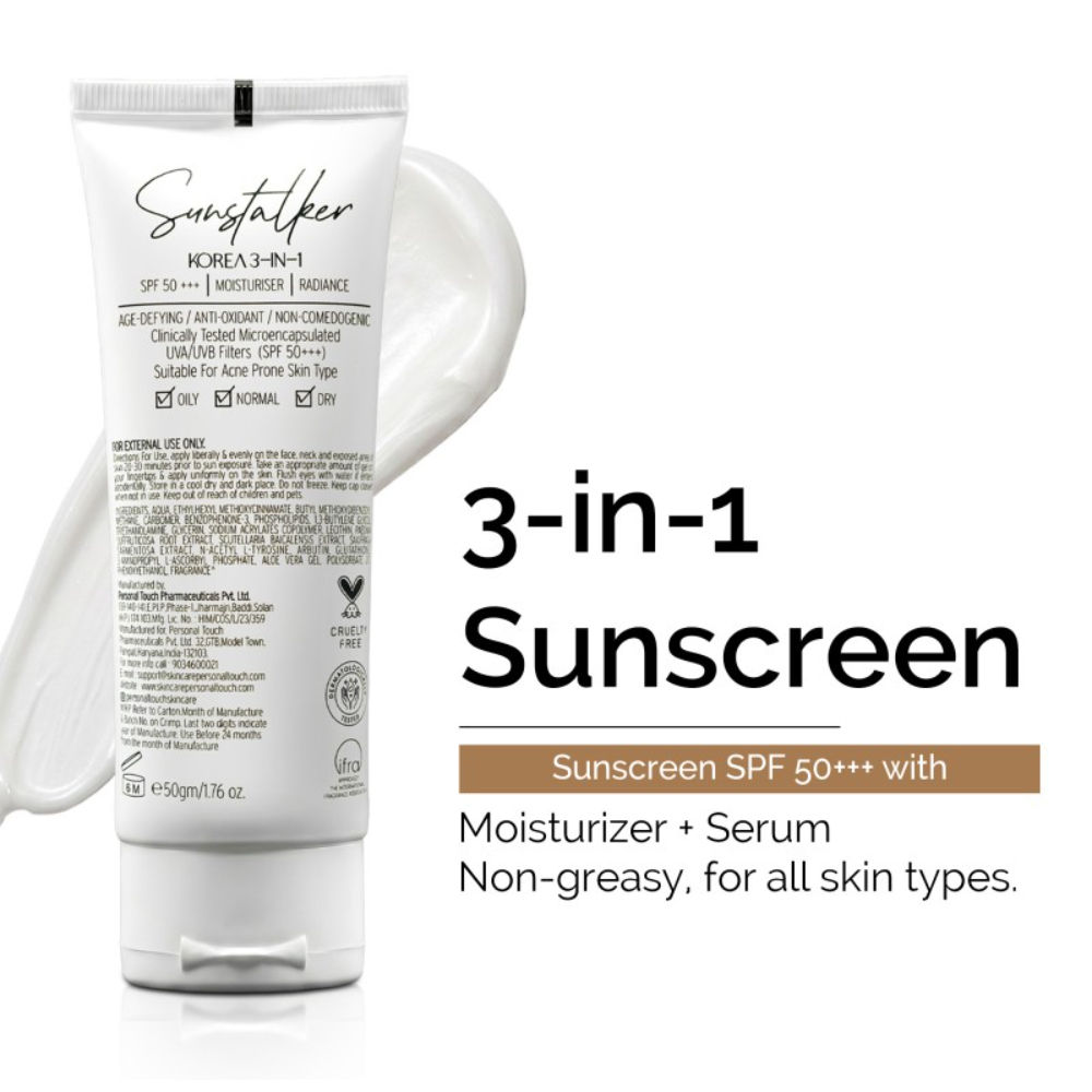 Personal Touch Sunstalker Aqua Gel Sunscreen SPF 50 PA+++ - No White Cast & Lightweight