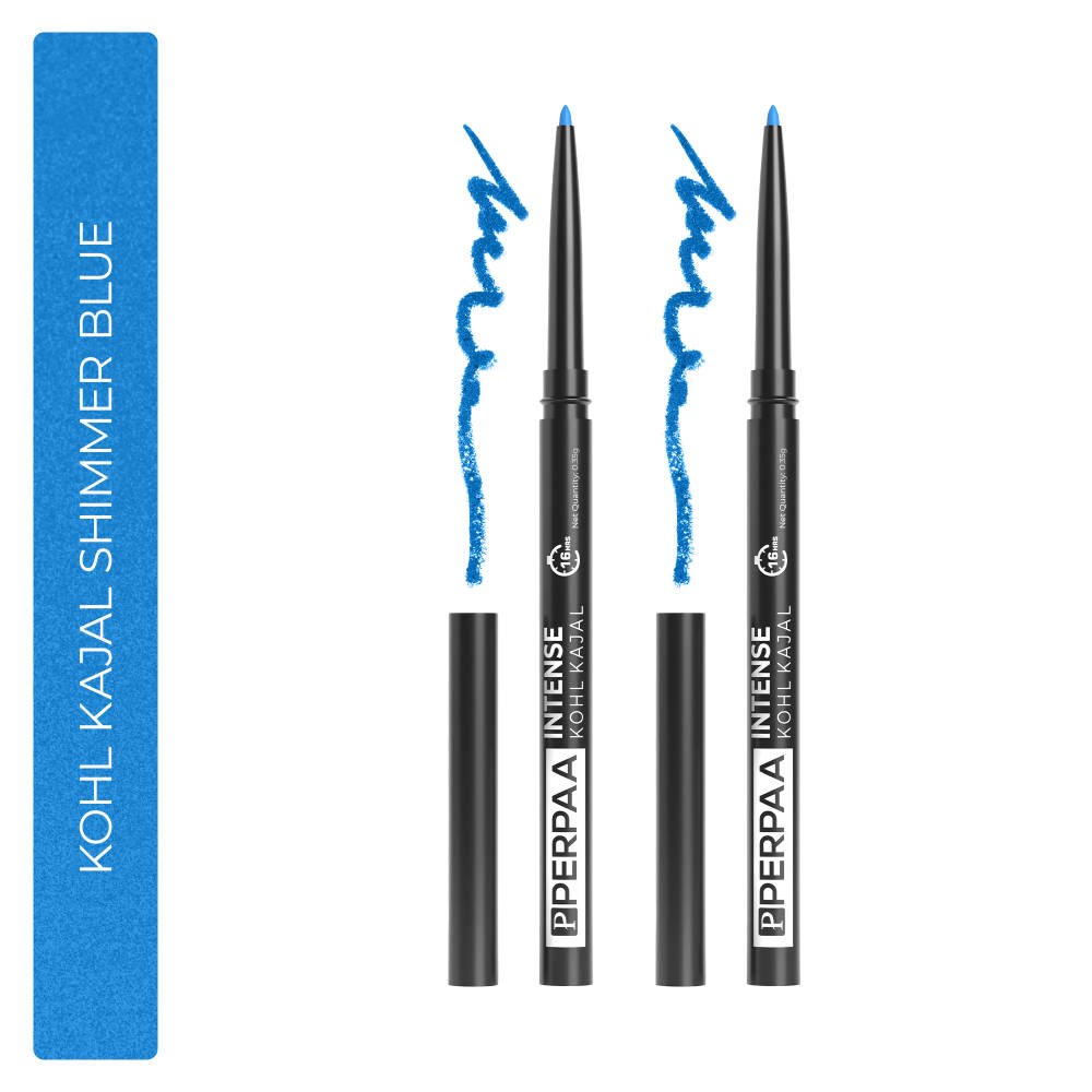 PERPAA Longwear Highly Pigmented Metallic Blue Kohl Kajal Combo