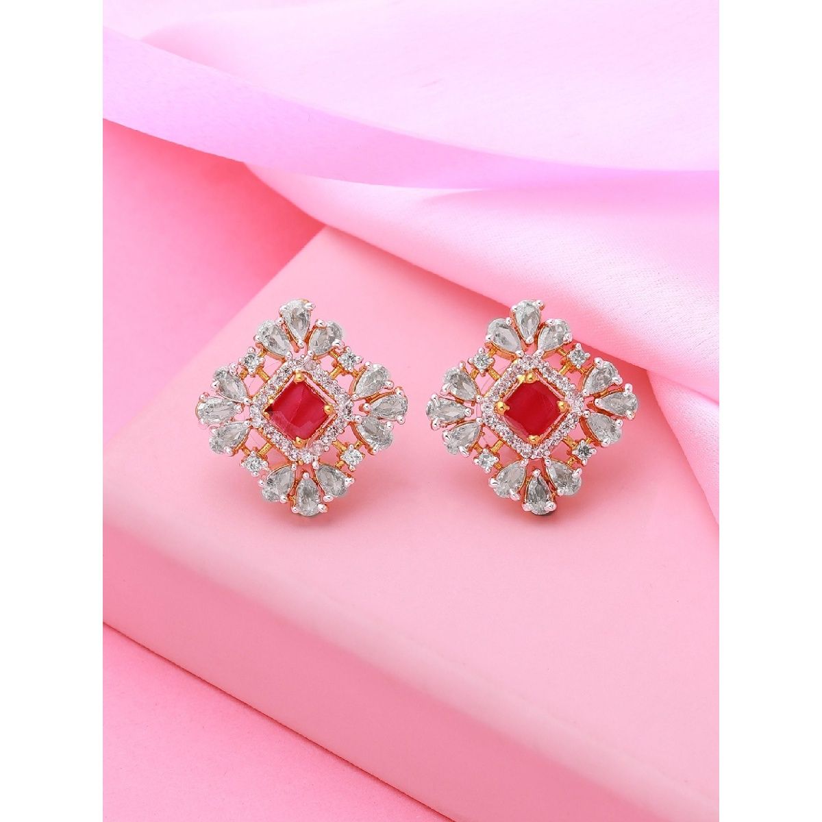 A Pair Of Beautiful Earrings Of Red Color Stock Photo  Download Image Now   Adult Artificial Beauty  iStock
