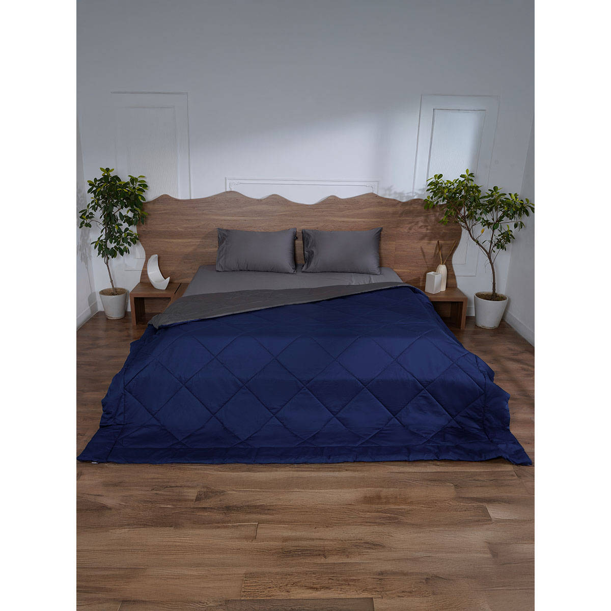 BELIHODE All Season 300 TC Grey Pure Cotton Reversible Comforter (King)