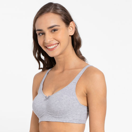 Buy Jockey Light Grey Melange Moulded Cup Firm support Bra Style Number-FE41  Online