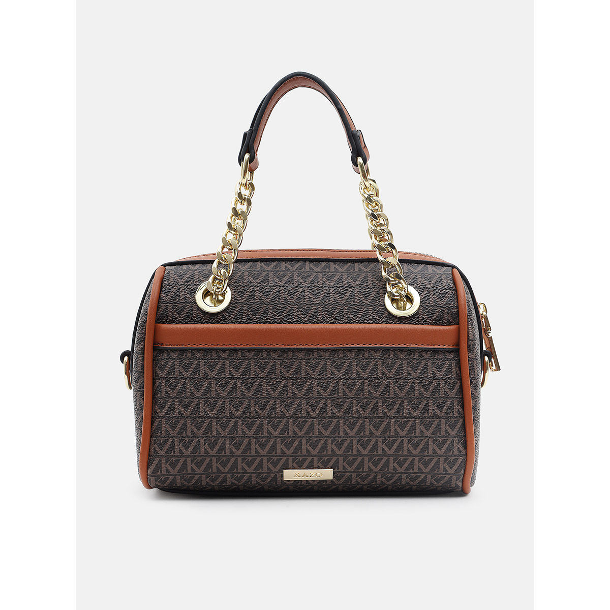 Buy Kazo Brown Signature Handbag (M) Online
