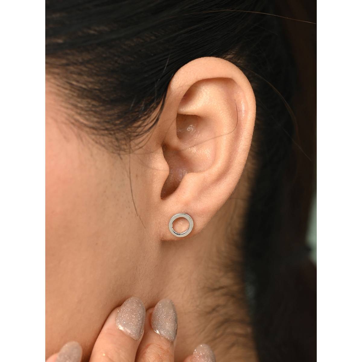 CLARA 925 Sterling Silver Platinum Plated Xo Geometric Earrings for Women