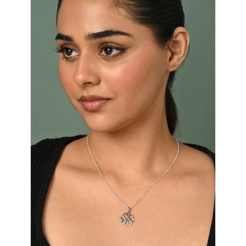 CLARA 925 Sterling Silver Platinum Plated Adiva Pendant Chain Necklace for  Women