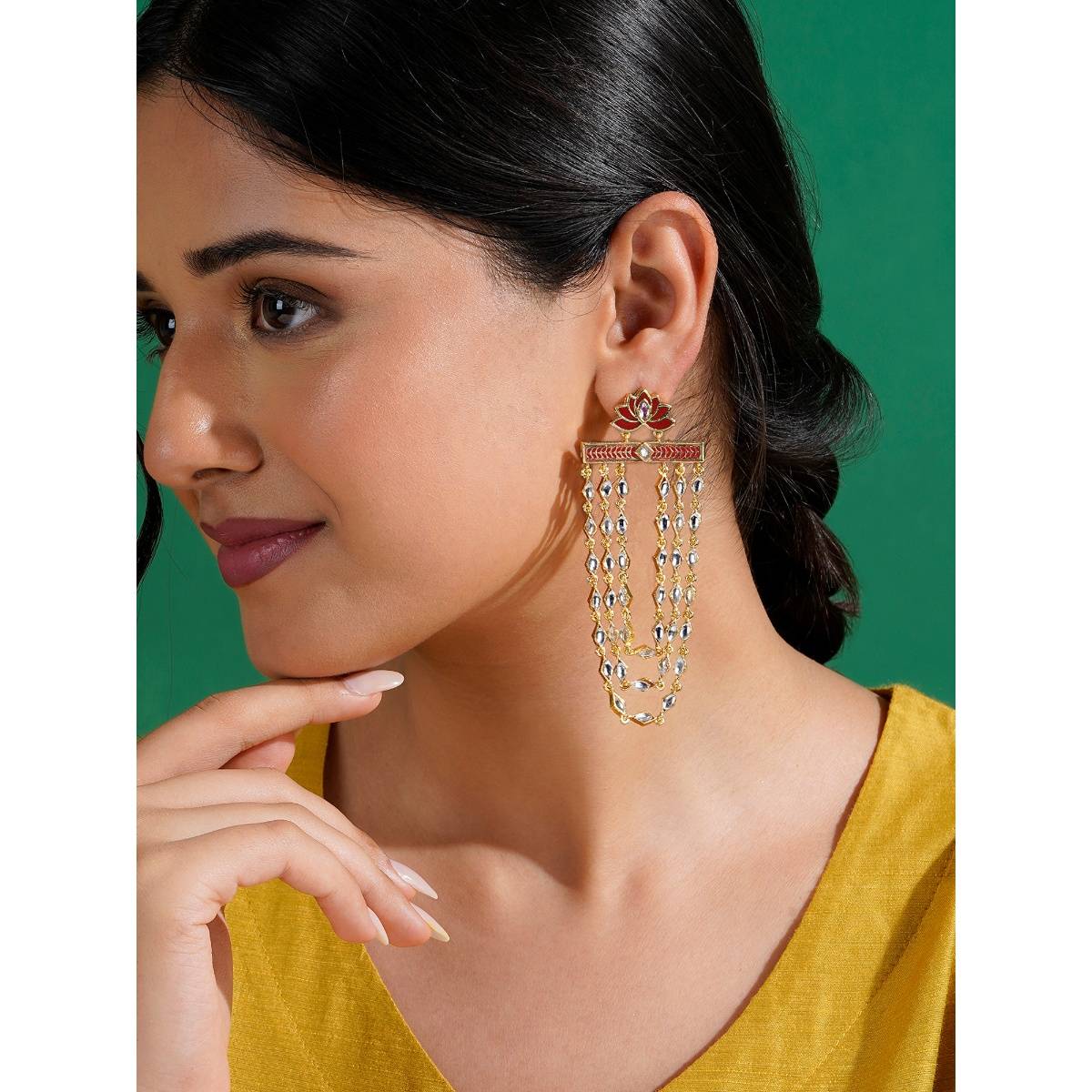 Teejh Ek Ladki Ko Dekha Maroon Truck Art Earrings