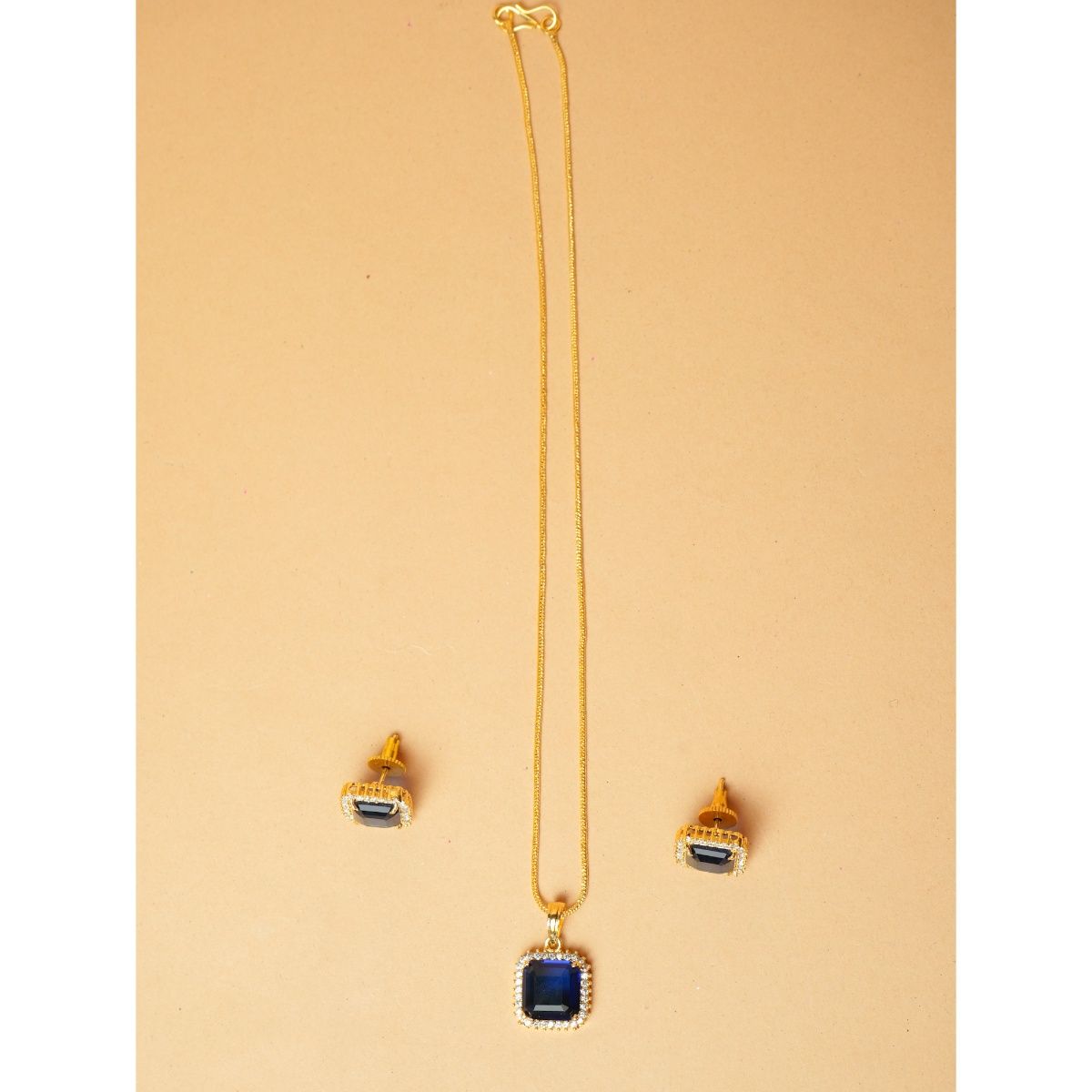 Buy VIRAASI Blue Sapphire Pendant Necklace Set Online