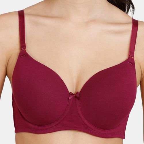 Buy Zivame Padded Wired 3/4th Coverage T-Shirt Bra-Purple at Rs.1195 online