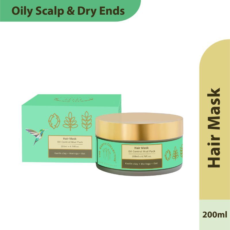 The Earth Collective Hair Mask- Oil Control Mud Pack- Kaolin Clay Hair Mask For Oily Scalp