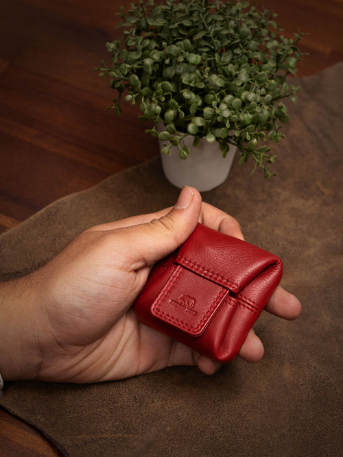 Brown Bear Small Envelope Coin Purse Red