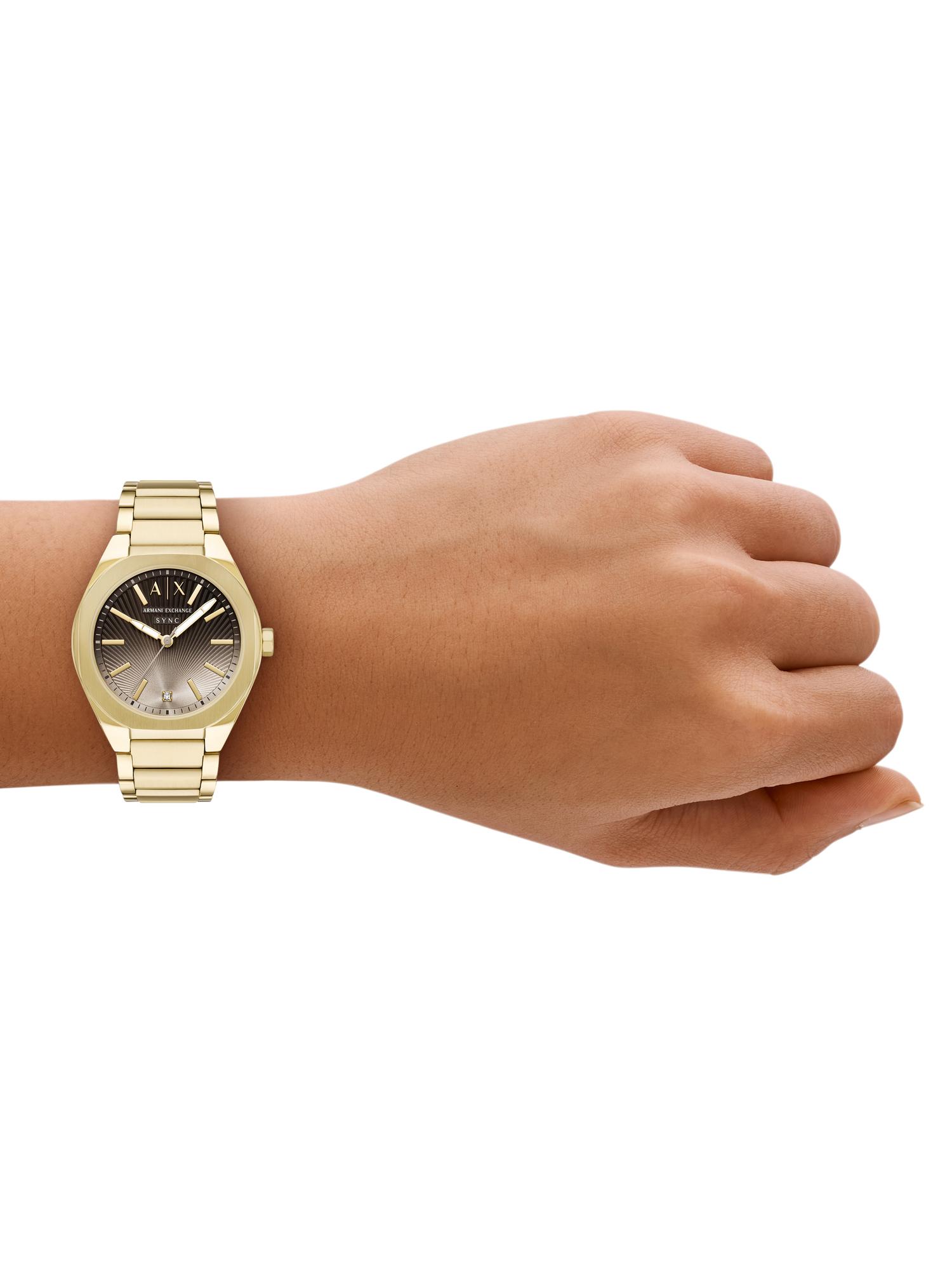 Buy ARMANI EXCHANGE Sync Gold Toned Women Quartz Watch (Ax6031) (M