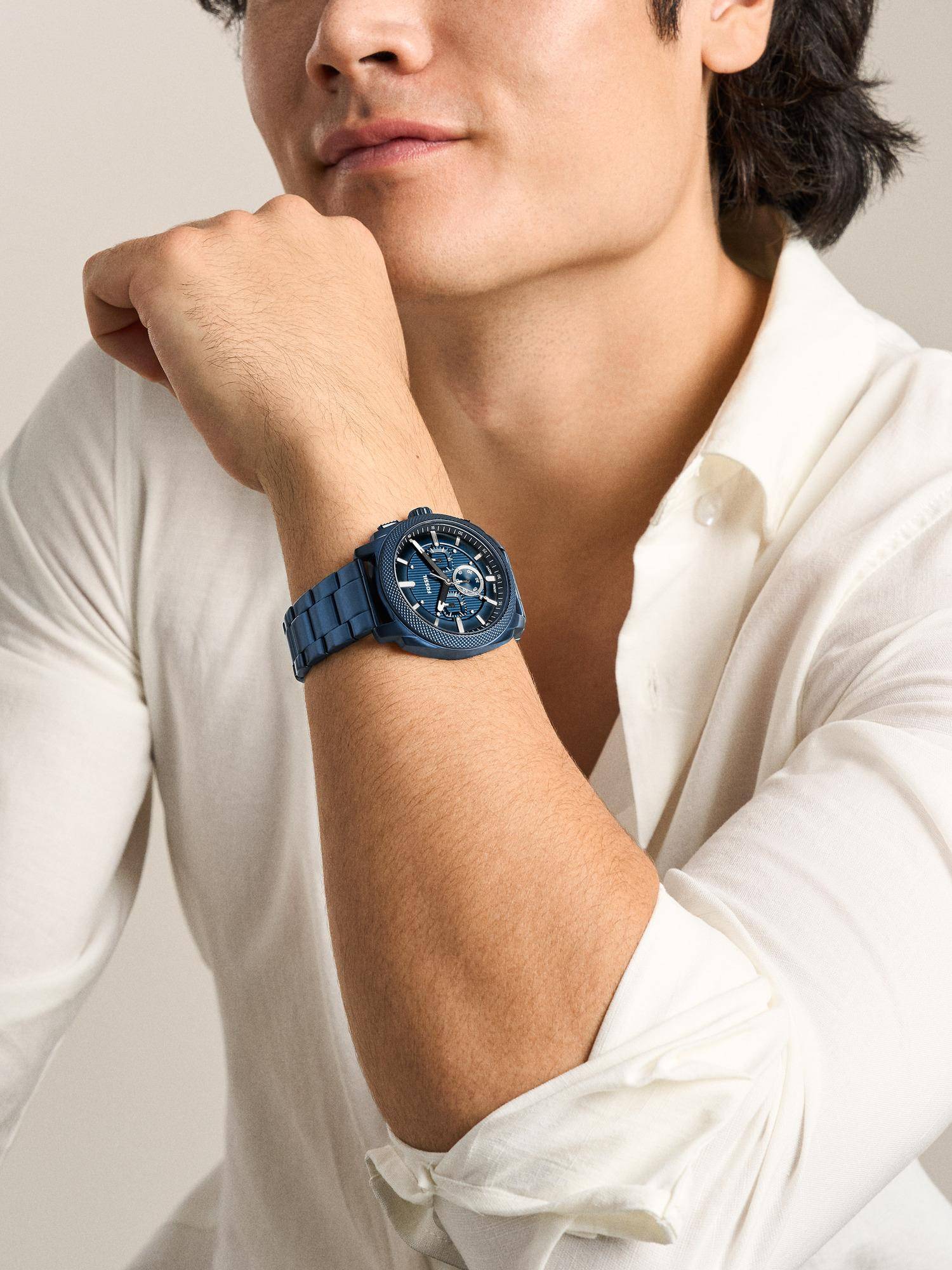 Fossil Machine Blue Men Quartz Watch (Fs6167) (M)