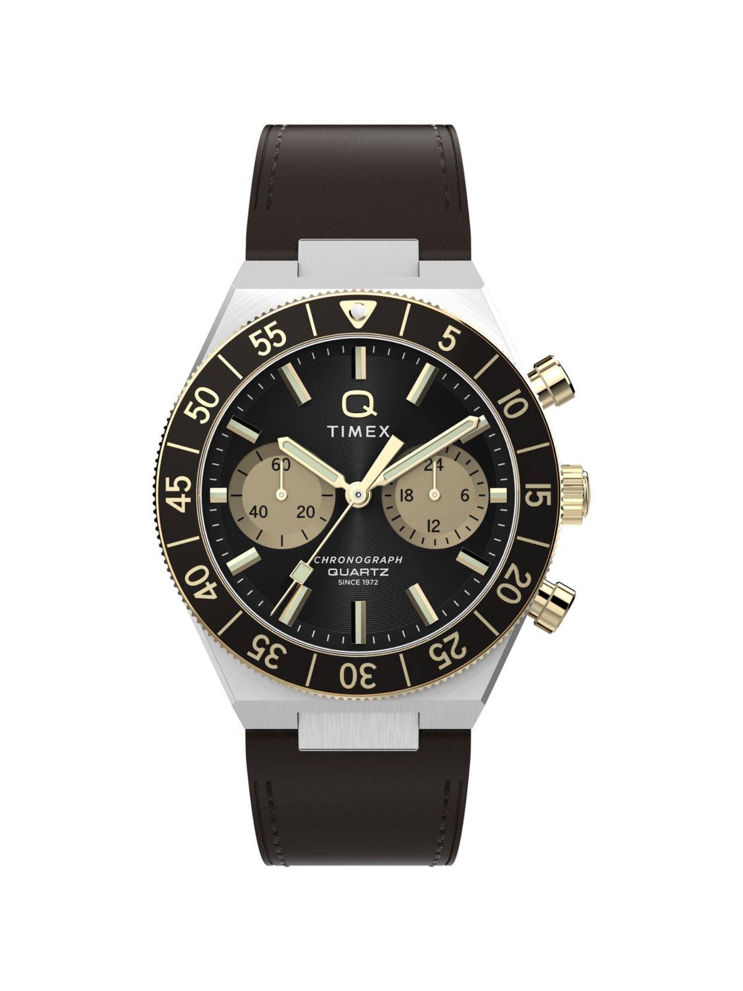 Timex Q Round 40Mm Black Dial Analog Men Watch (Tw2Y56000Ik) (M)