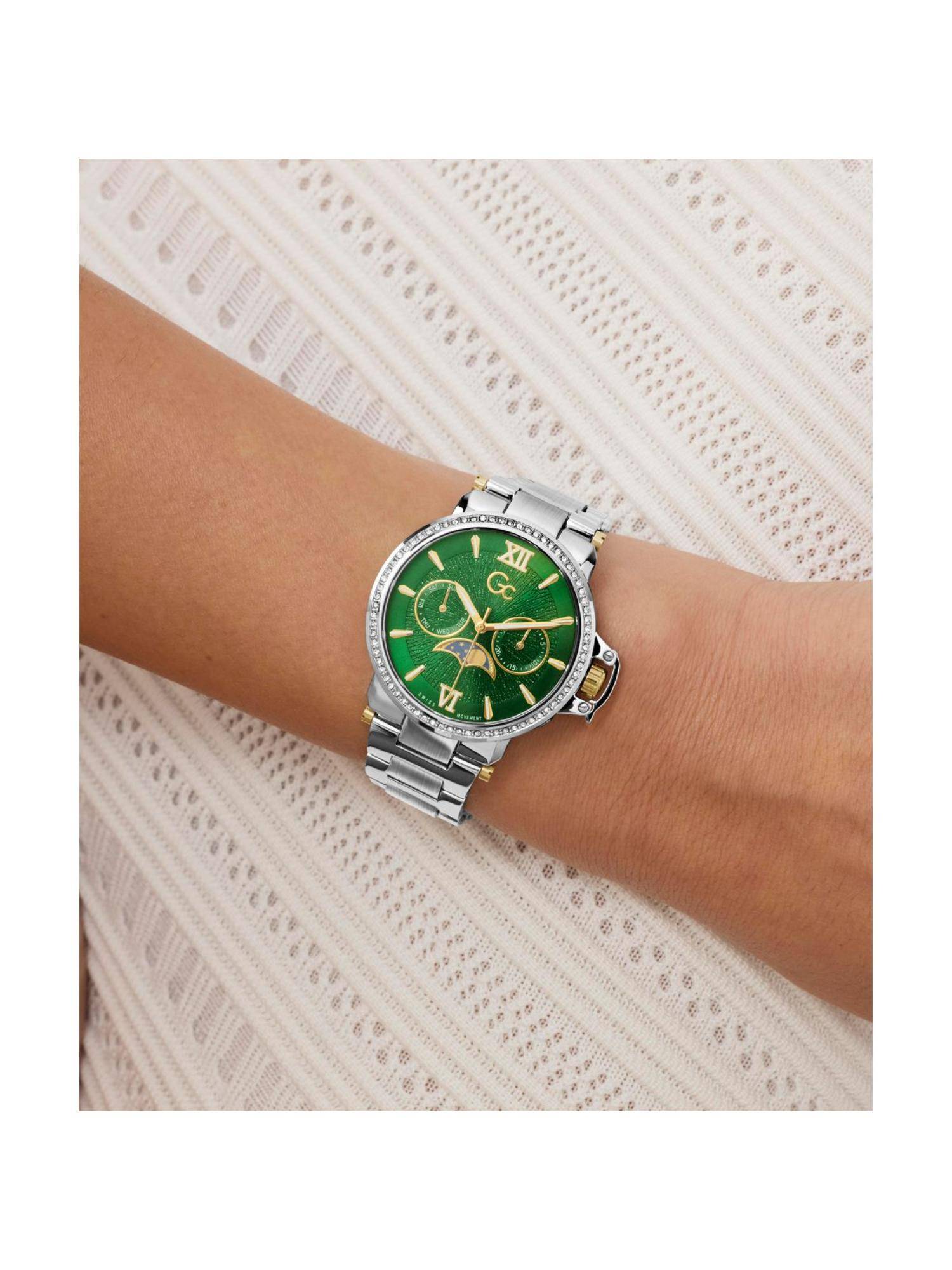 GC Collection Round 36Mm Green Dial Analog Women Watch (Z69001L7) (M)