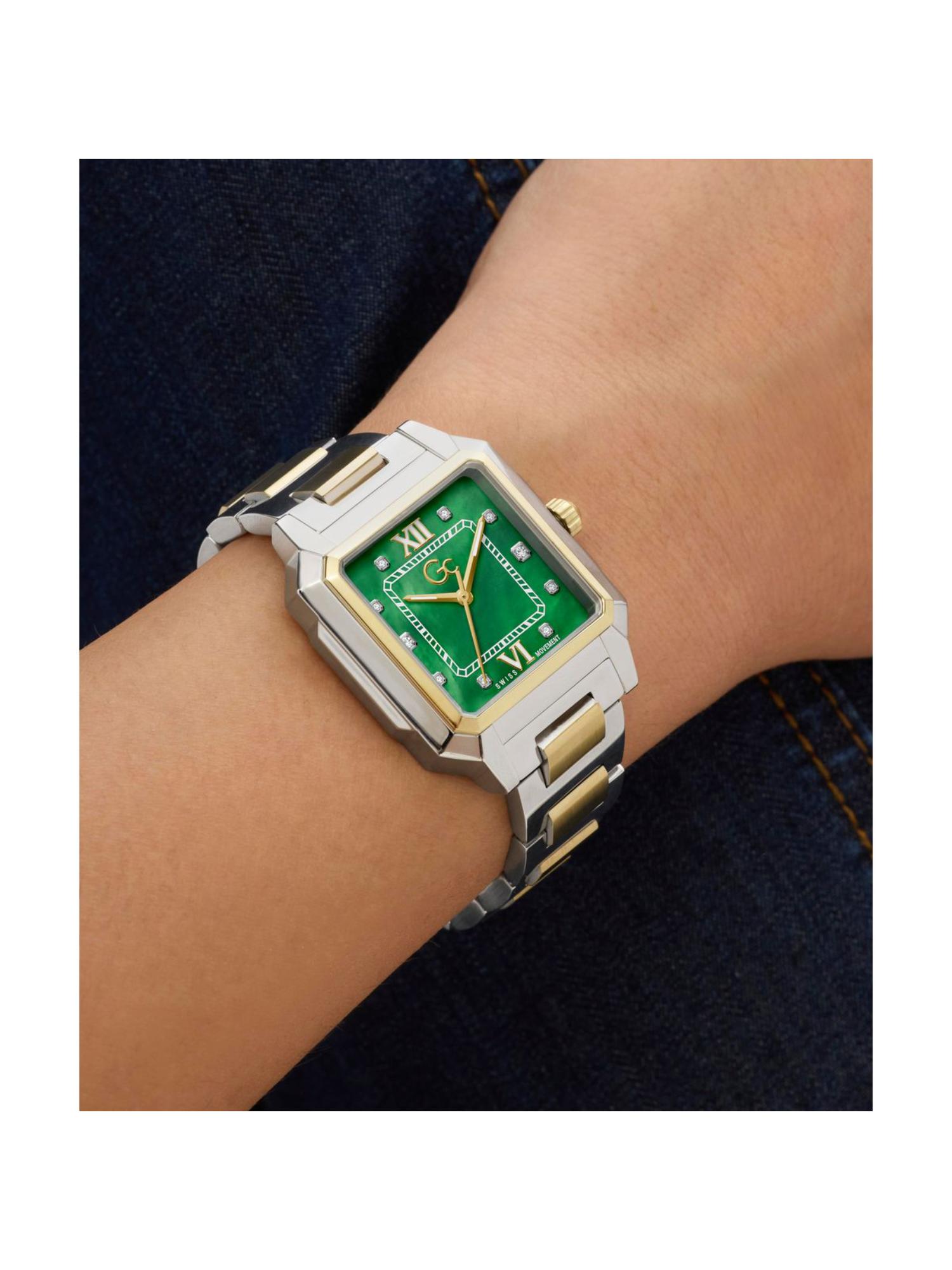 Buy GC Collection Square 32Mm Green Dial Analog Women Watch