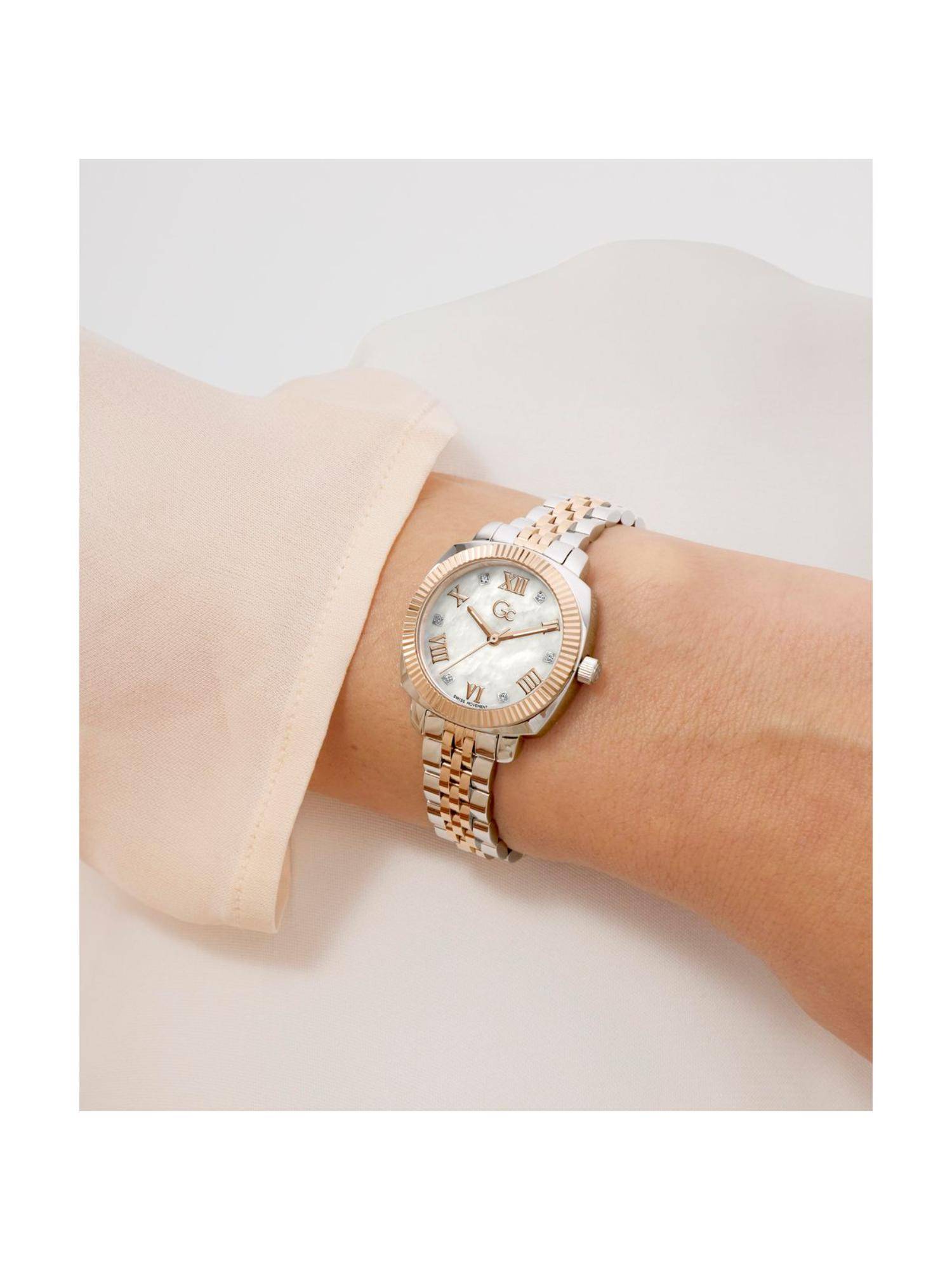 GC Collection Square 28Mm White Dial Analog Women Watch (Z73002L1) (M)