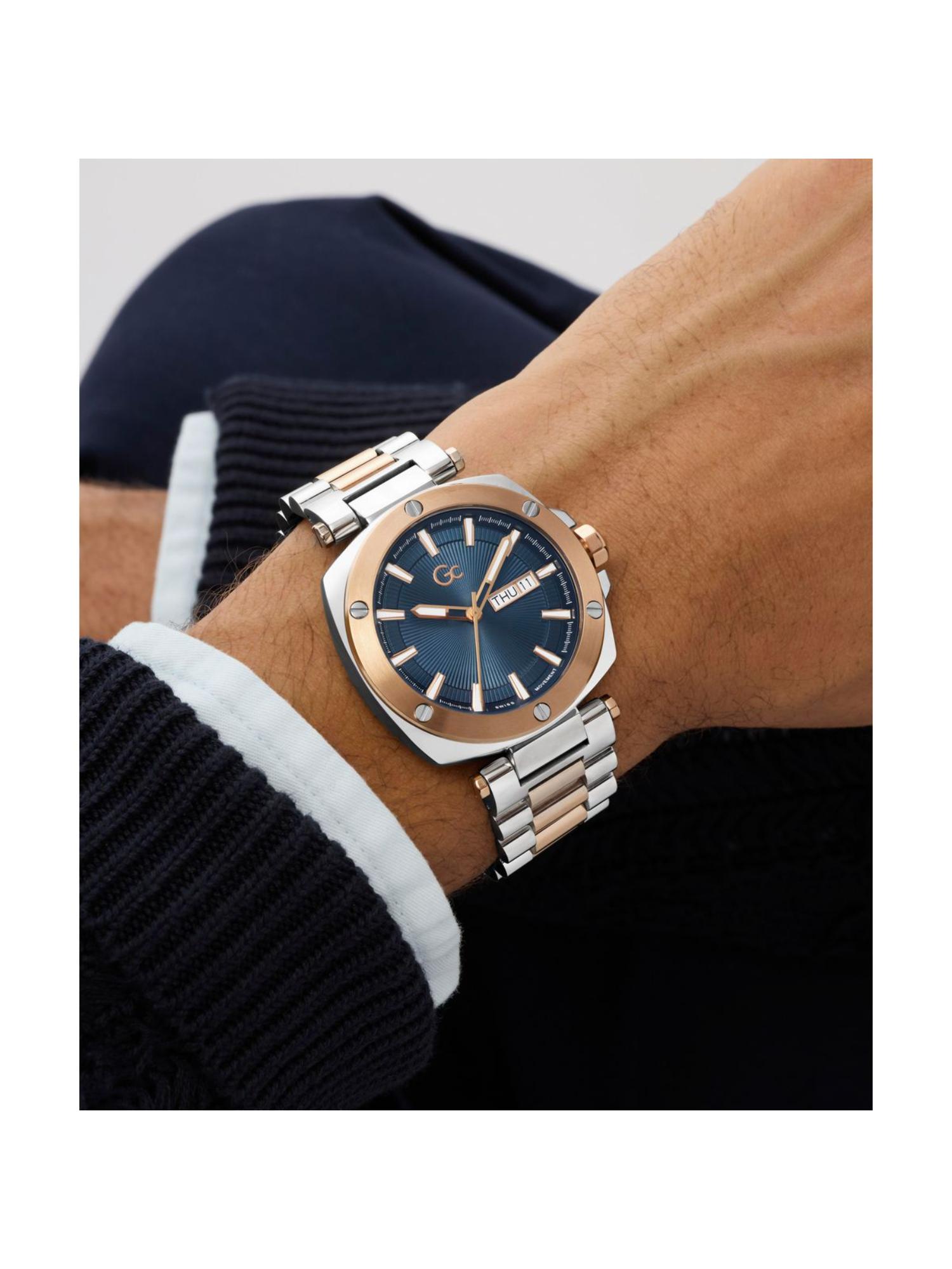 G rap、new west セット Buy GC Collection Square 44Mm Blue Dial Analog Men Watch (Z78002G7