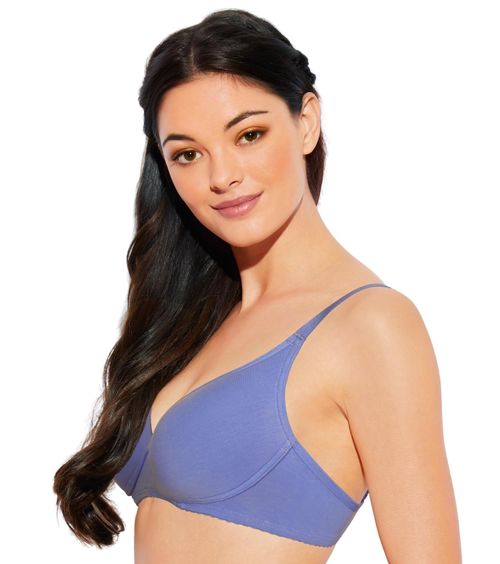 Buy Enamor A039 Perfect Coverage T-Shirt Bra -Cotton Padded Wirefree Medium  Coverage - Deep Periwinkle Online